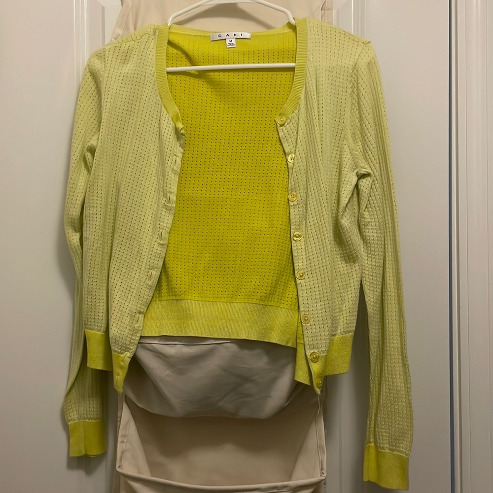 Women’s Cabi Lime green cardigan. Style number 706.